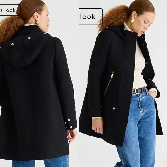 J.Crew Wool Blend Chateau Parka Hooded Coat 2 - Picture 2 of 12